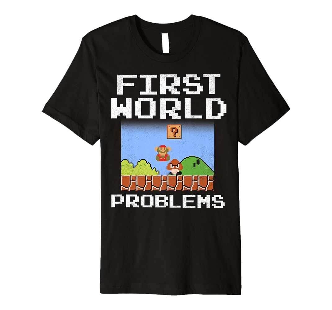 mario ページです Amazon.com: Super Mario Retro 8 Bit First World Problems